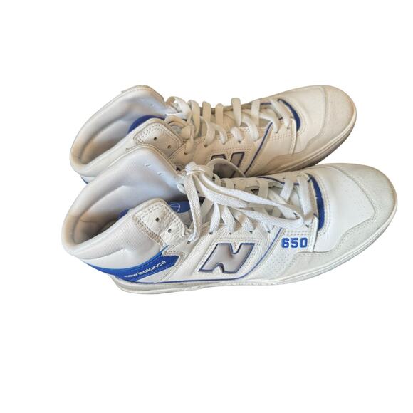 NEW BALANCE 650s Sneakers Men’s Size 10.5 White Marine Blue Angora Gray BB650RWI - Picture 4 of 10